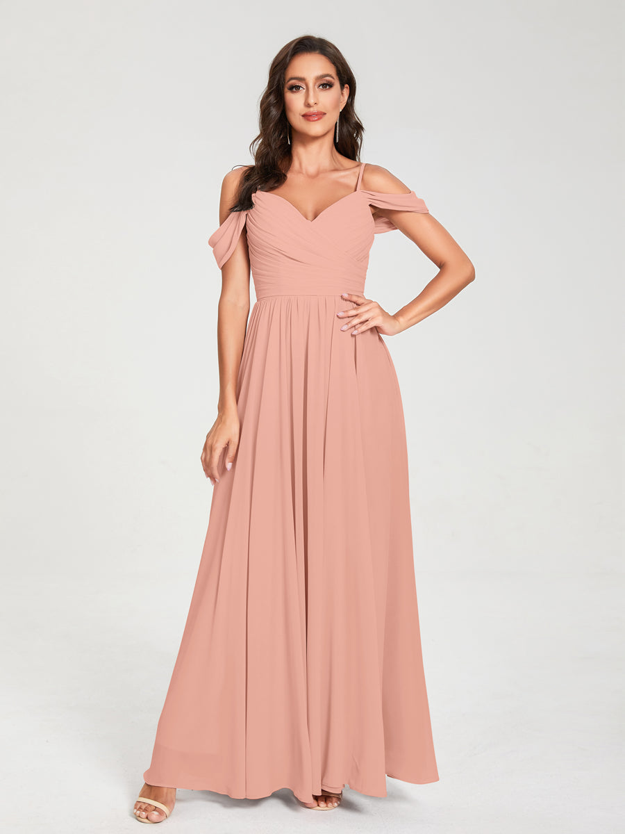 Princesa/Formato A Decote Em V Sem Mangas com Cauda/Arrastar Vestidos de Dama de Honra