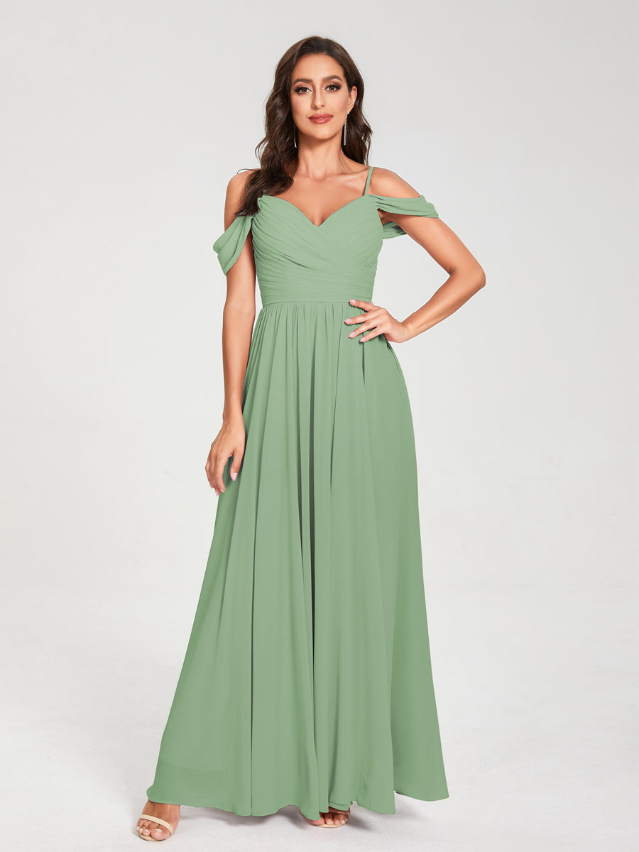 Princesa/Formato A Decote Em V Sem Mangas com Cauda/Arrastar Vestidos de Dama de Honra