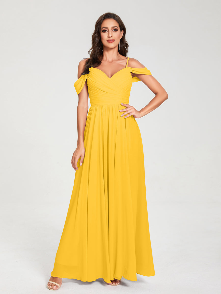 Princesa/Formato A Decote Em V Sem Mangas com Cauda/Arrastar Vestidos de Dama de Honra