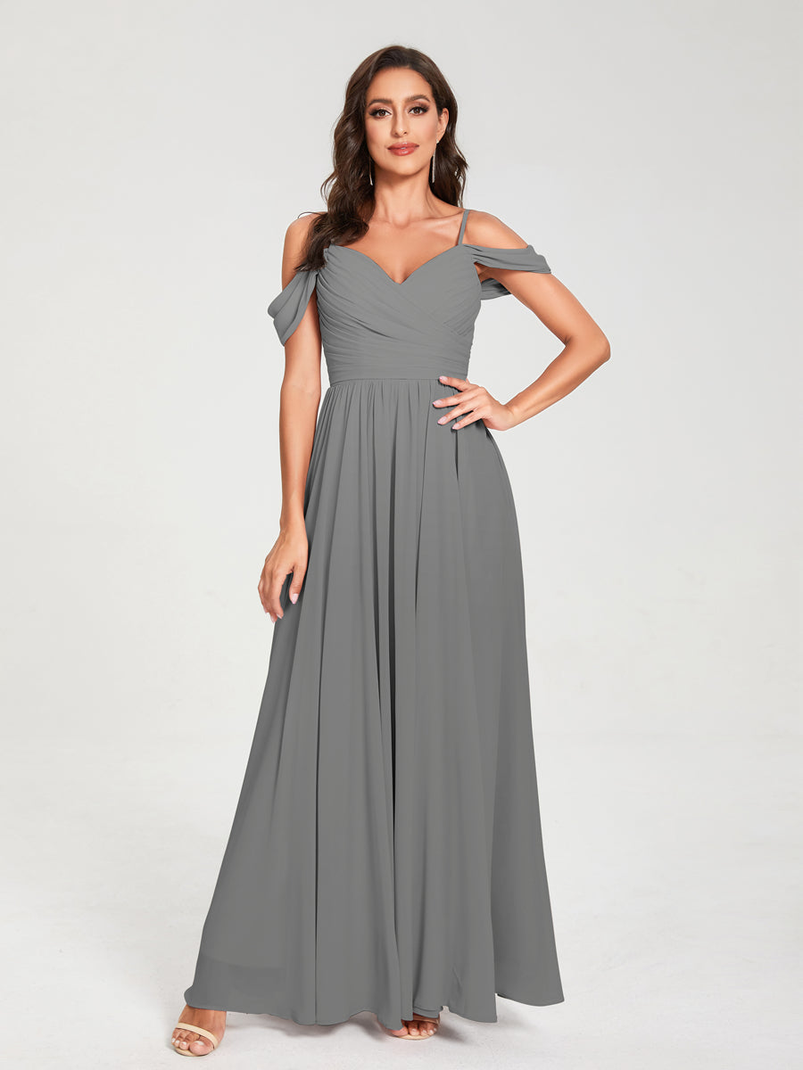 Princesa/Formato A Decote Em V Sem Mangas com Cauda/Arrastar Vestidos de Dama de Honra