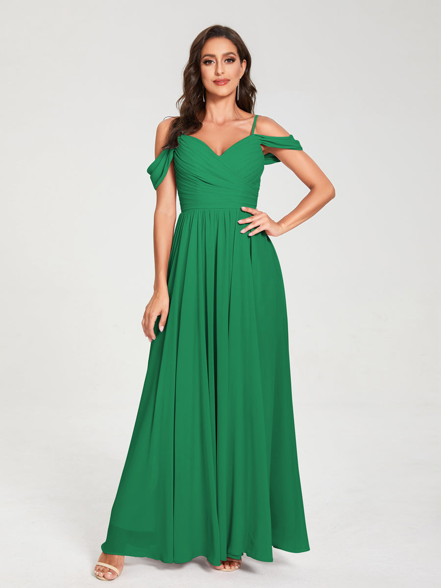 Princesa/Formato A Decote Em V Sem Mangas com Cauda/Arrastar Vestidos de Dama de Honra
