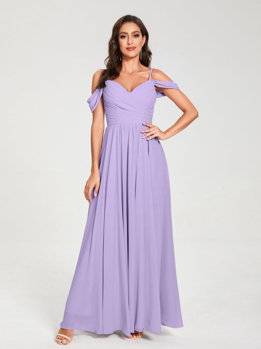 Princesa/Formato A Decote Em V Sem Mangas com Cauda/Arrastar Vestidos de Dama de Honra