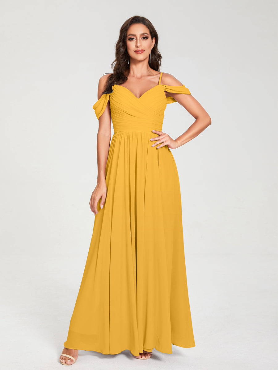 Princesa/Formato A Decote Em V Sem Mangas com Cauda/Arrastar Vestidos de Dama de Honra