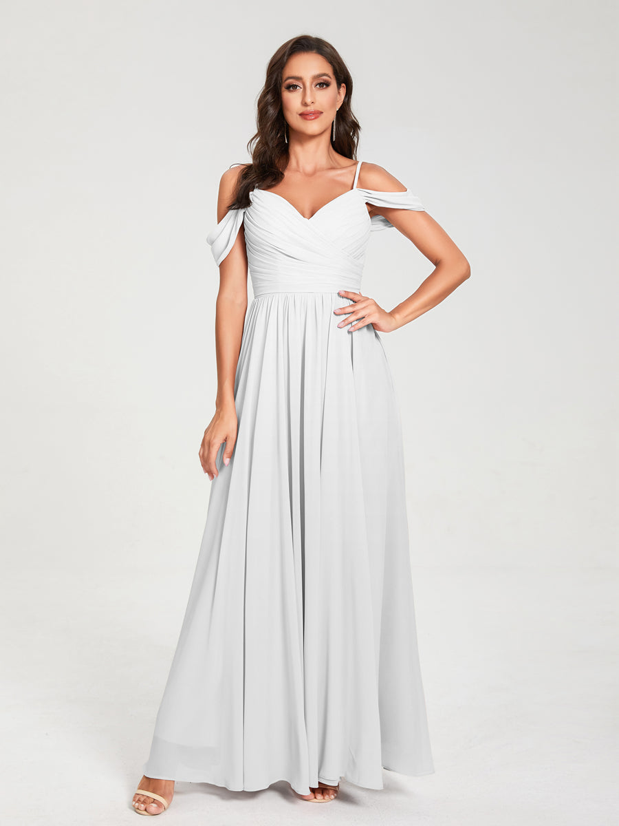 Princesa/Formato A Decote Em V Sem Mangas com Cauda/Arrastar Vestidos de Dama de Honra