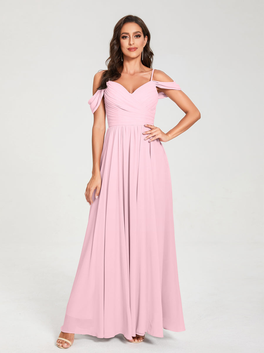 Princesa/Formato A Decote Em V Sem Mangas com Cauda/Arrastar Vestidos de Dama de Honra
