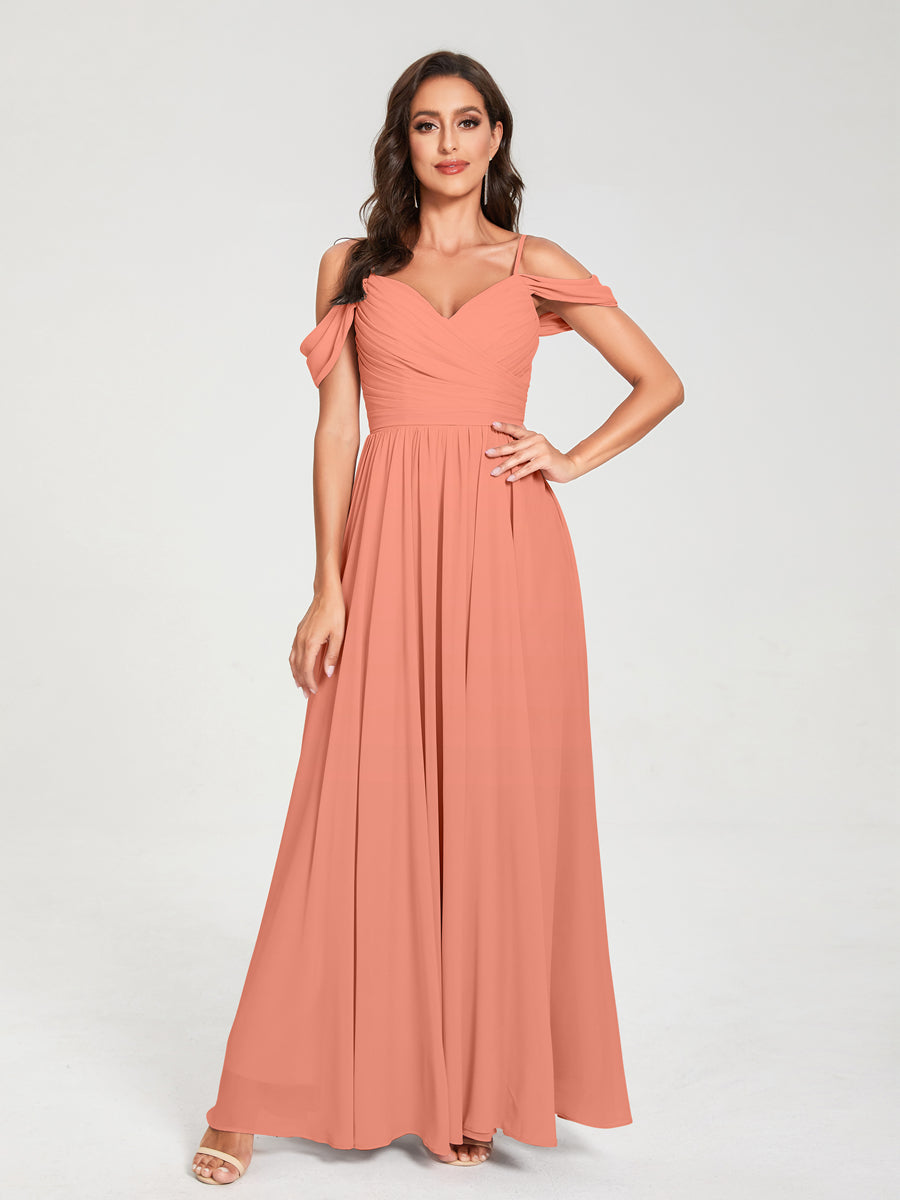 Princesa/Formato A Decote Em V Sem Mangas com Cauda/Arrastar Vestidos de Dama de Honra