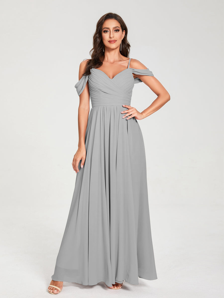 Princesa/Formato A Decote Em V Sem Mangas com Cauda/Arrastar Vestidos de Dama de Honra