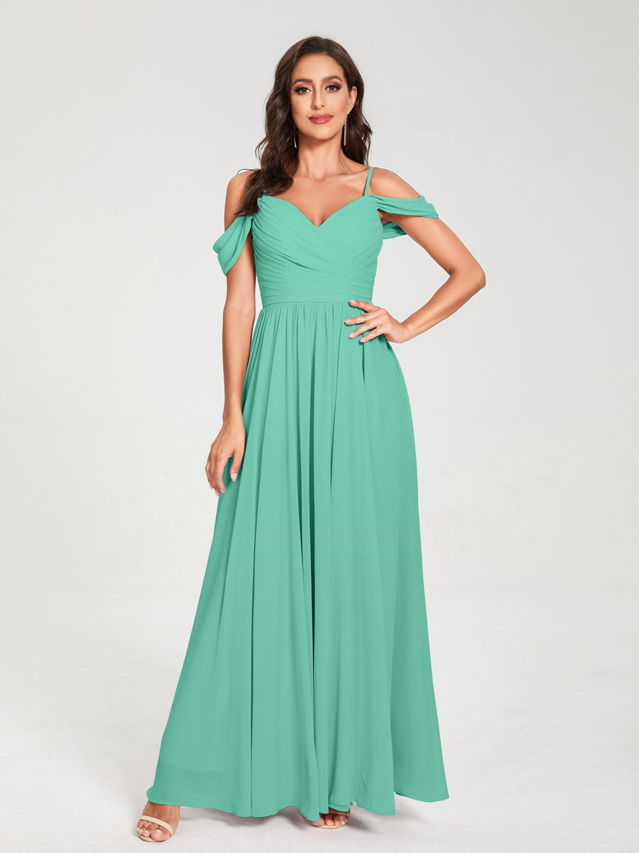 Princesa/Formato A Decote Em V Sem Mangas com Cauda/Arrastar Vestidos de Dama de Honra