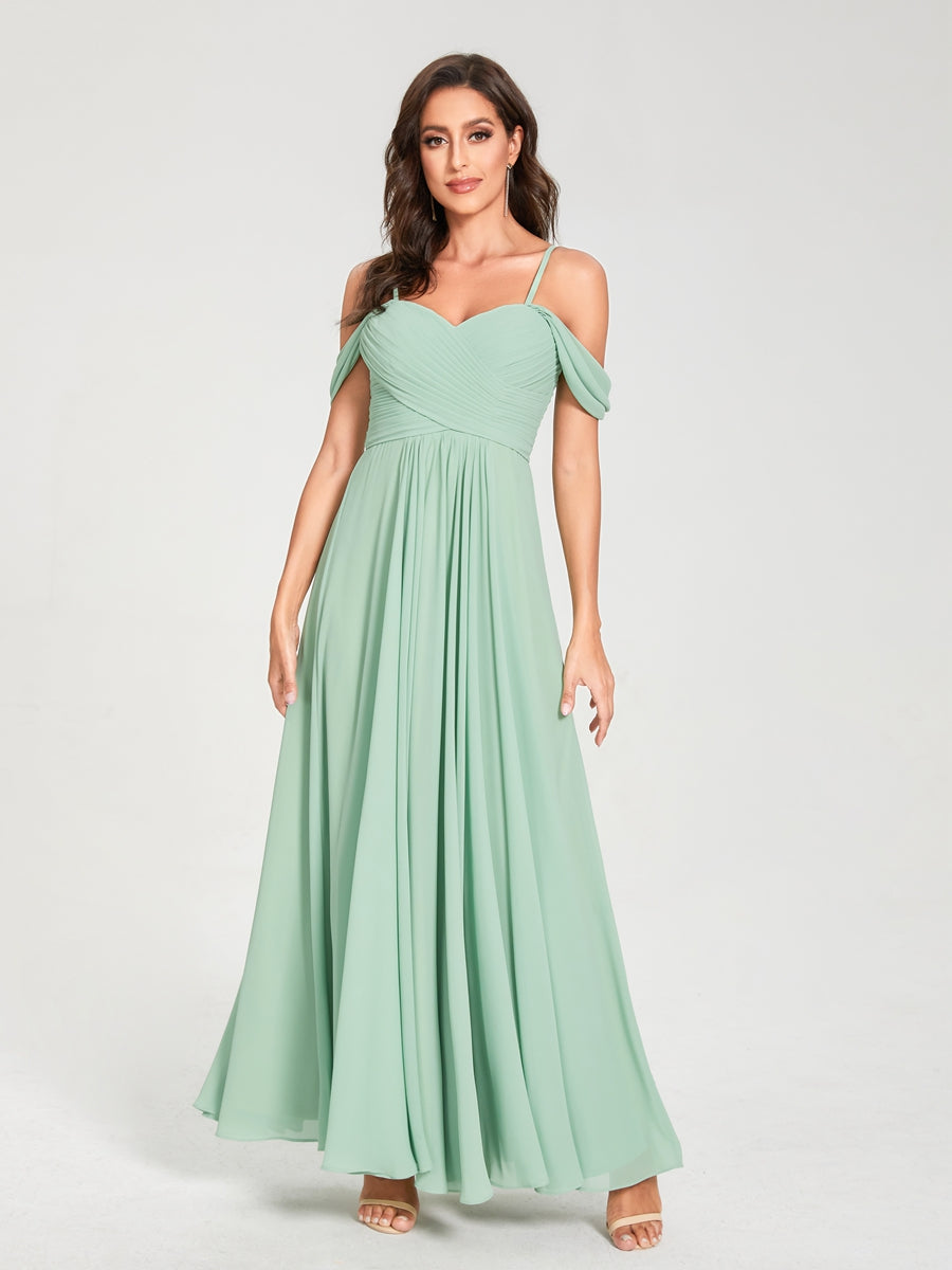 Princesa/Formato A Decote Em V Sem Mangas com Cauda/Arrastar Vestidos de Dama de Honra