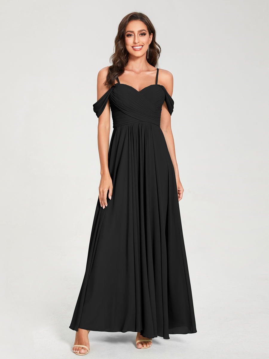 Princesa/Formato A Decote Em V Sem Mangas com Cauda/Arrastar Vestidos de Dama de Honra