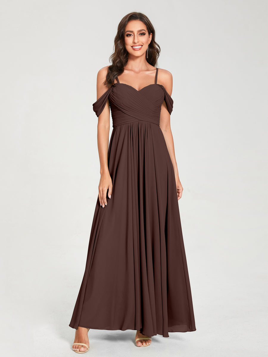 Princesa/Formato A Decote Em V Sem Mangas com Cauda/Arrastar Vestidos de Dama de Honra