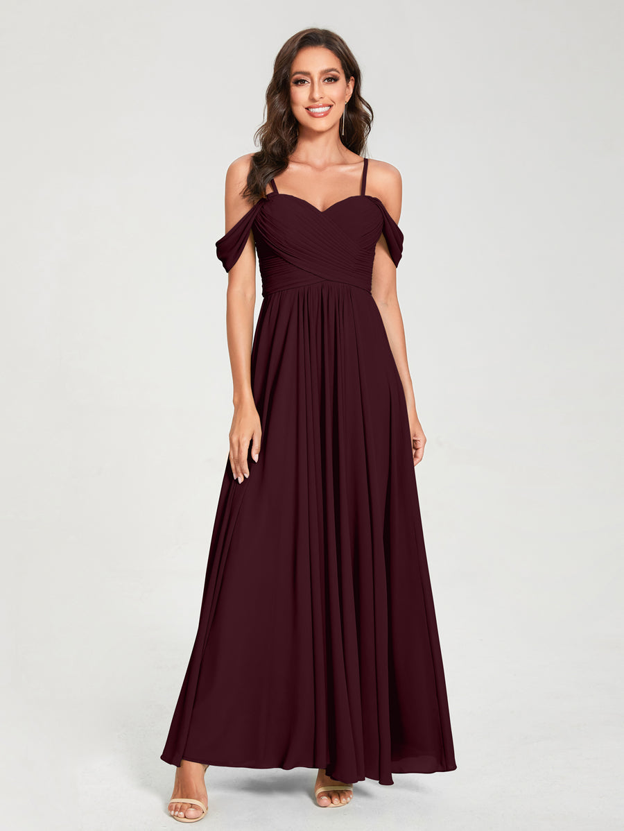 Princesa/Formato A Decote Em V Sem Mangas com Cauda/Arrastar Vestidos de Dama de Honra