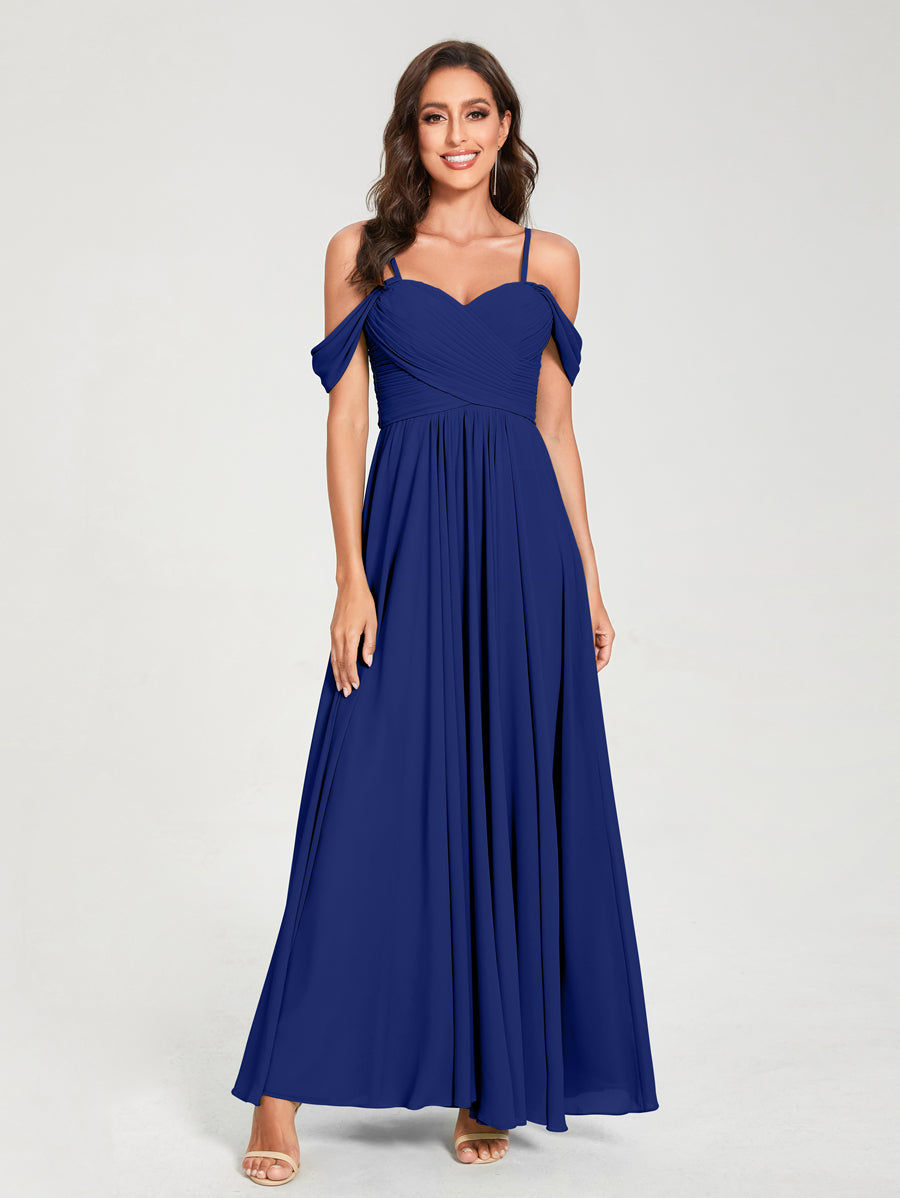 Princesa/Formato A Decote Em V Sem Mangas com Cauda/Arrastar Vestidos de Dama de Honra