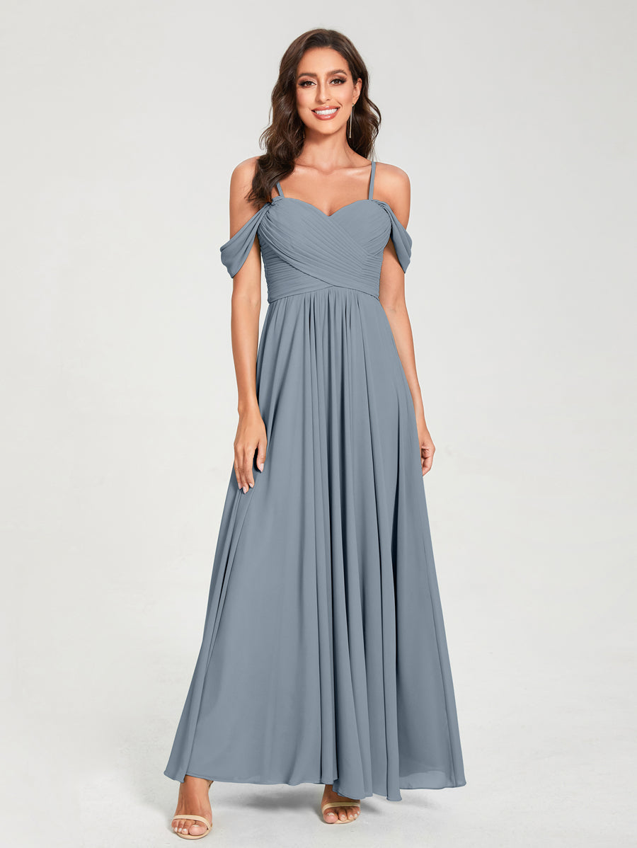 Princesa/Formato A Decote Em V Sem Mangas com Cauda/Arrastar Vestidos de Dama de Honra
