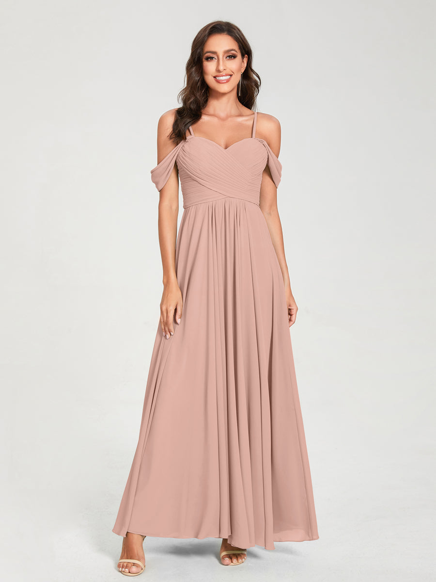 Princesa/Formato A Decote Em V Sem Mangas com Cauda/Arrastar Vestidos de Dama de Honra