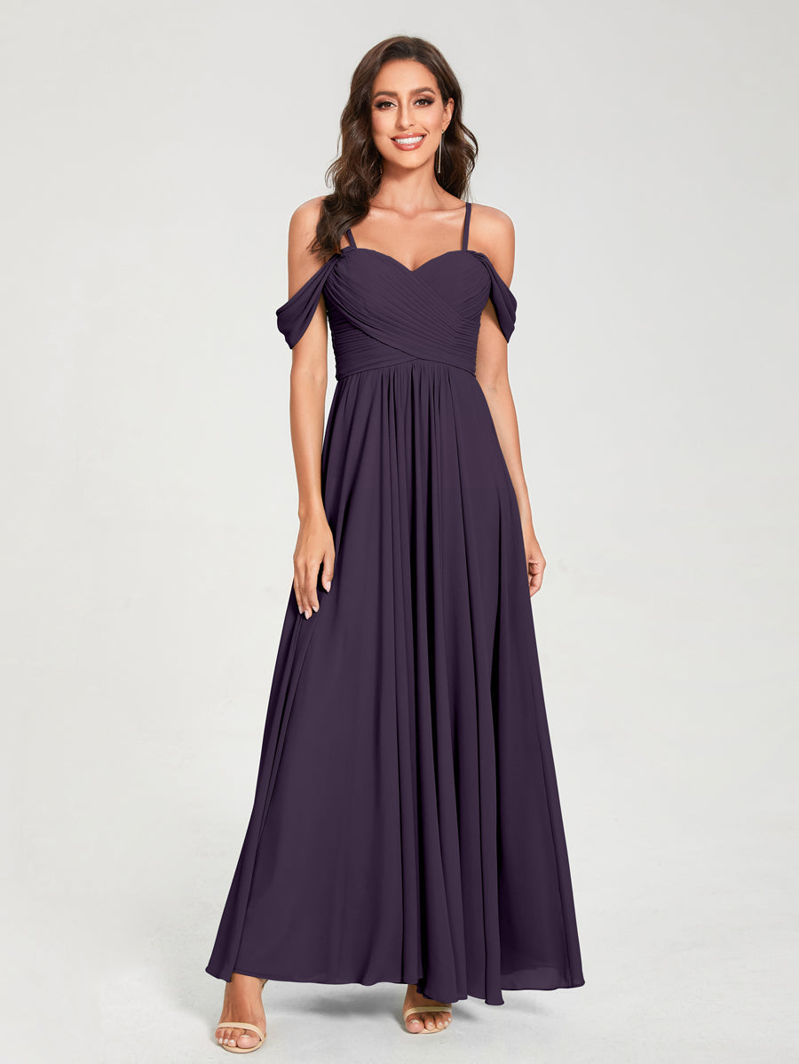Princesa/Formato A Decote Em V Sem Mangas com Cauda/Arrastar Vestidos de Dama de Honra