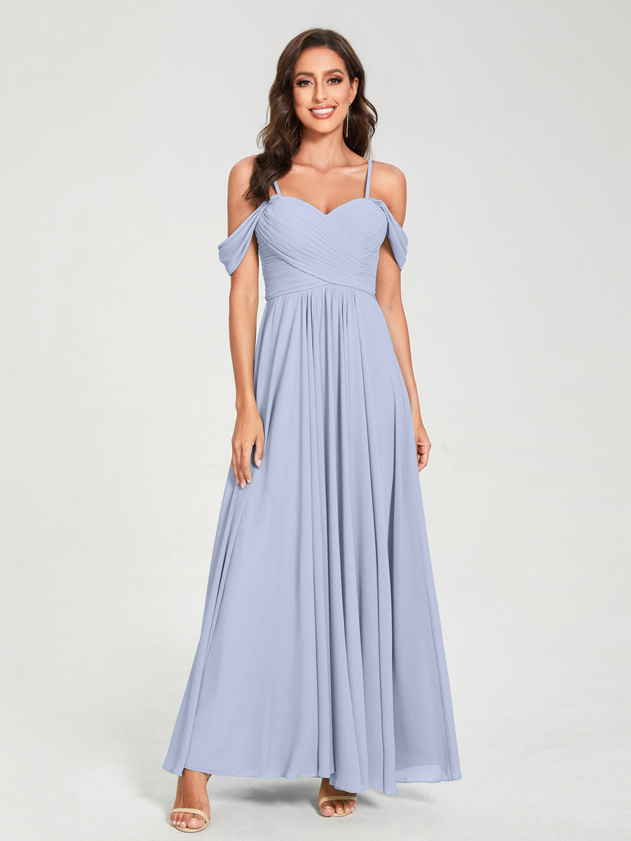 Princesa/Formato A Decote Em V Sem Mangas com Cauda/Arrastar Vestidos de Dama de Honra