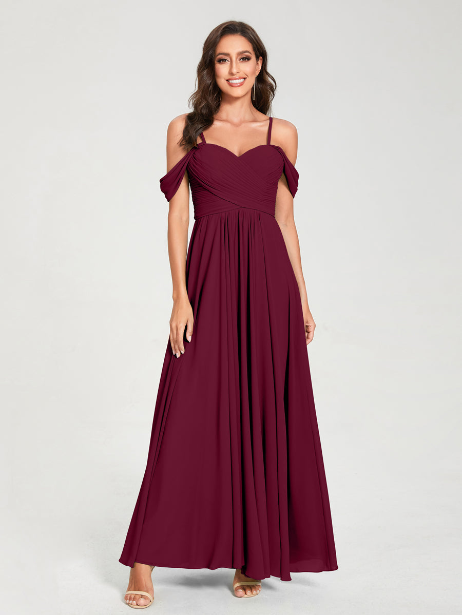 Princesa/Formato A Decote Em V Sem Mangas com Cauda/Arrastar Vestidos de Dama de Honra