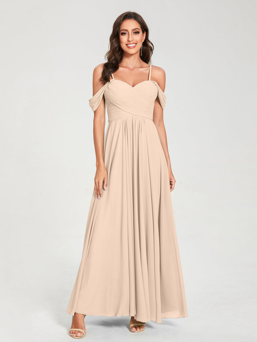 Princesa/Formato A Decote Em V Sem Mangas com Cauda/Arrastar Vestidos de Dama de Honra