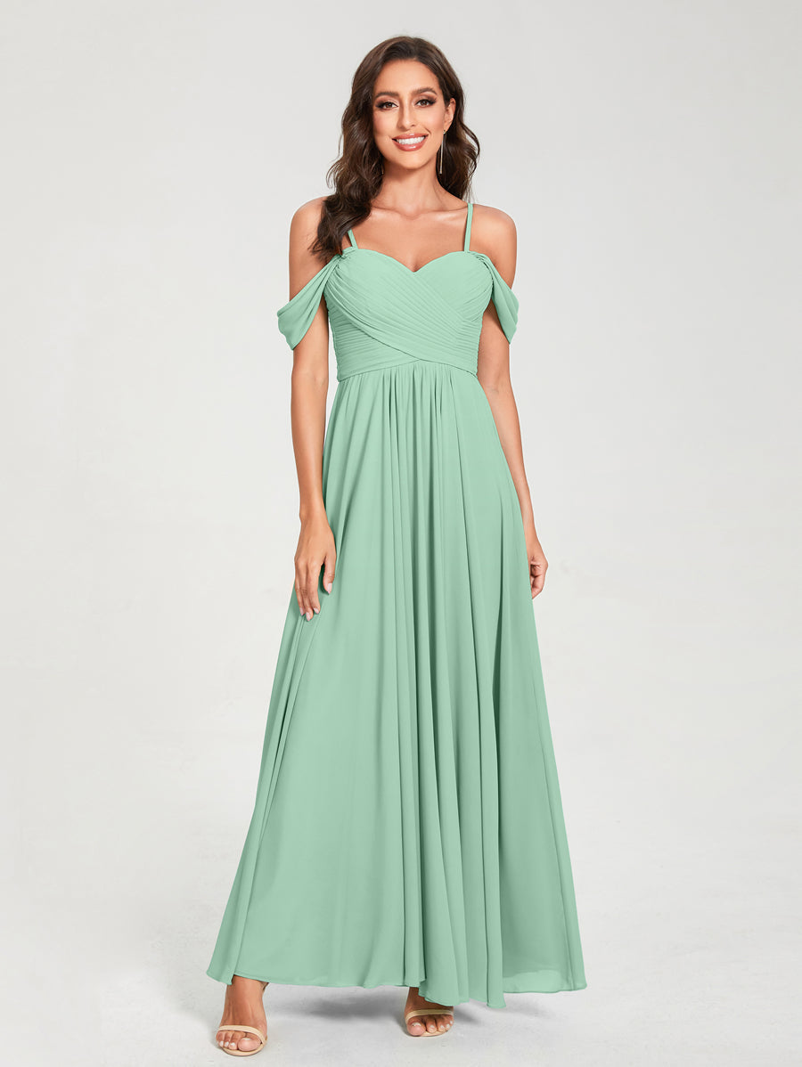 Princesa/Formato A Decote Em V Sem Mangas com Cauda/Arrastar Vestidos de Dama de Honra