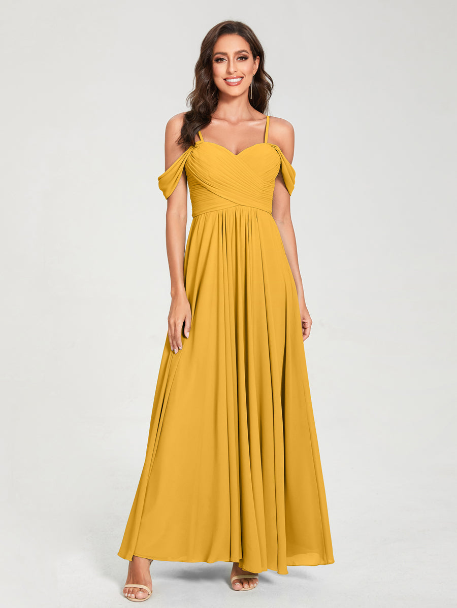 Princesa/Formato A Decote Em V Sem Mangas com Cauda/Arrastar Vestidos de Dama de Honra