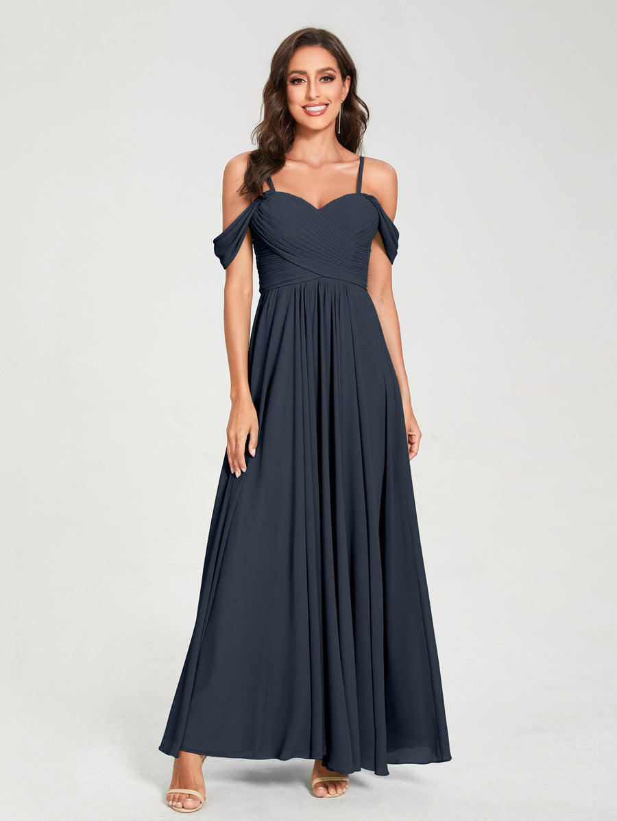Princesa/Formato A Decote Em V Sem Mangas com Cauda/Arrastar Vestidos de Dama de Honra