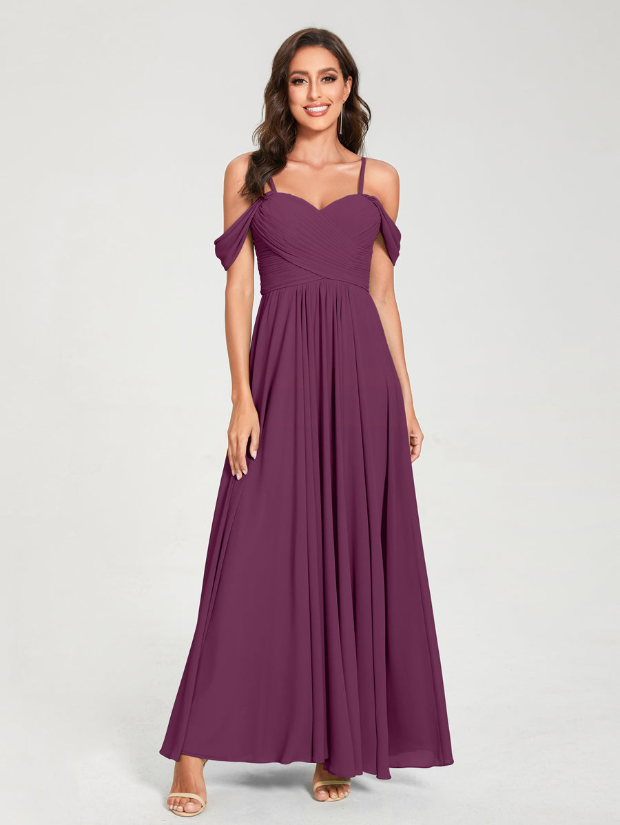Princesa/Formato A Decote Em V Sem Mangas com Cauda/Arrastar Vestidos de Dama de Honra