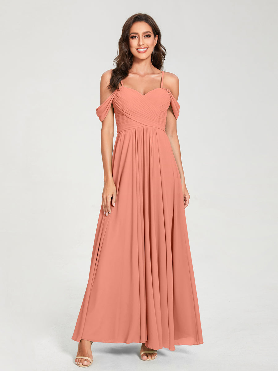Princesa/Formato A Decote Em V Sem Mangas com Cauda/Arrastar Vestidos de Dama de Honra