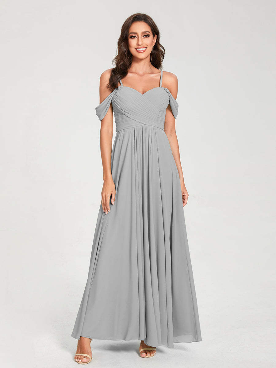 Princesa/Formato A Decote Em V Sem Mangas com Cauda/Arrastar Vestidos de Dama de Honra