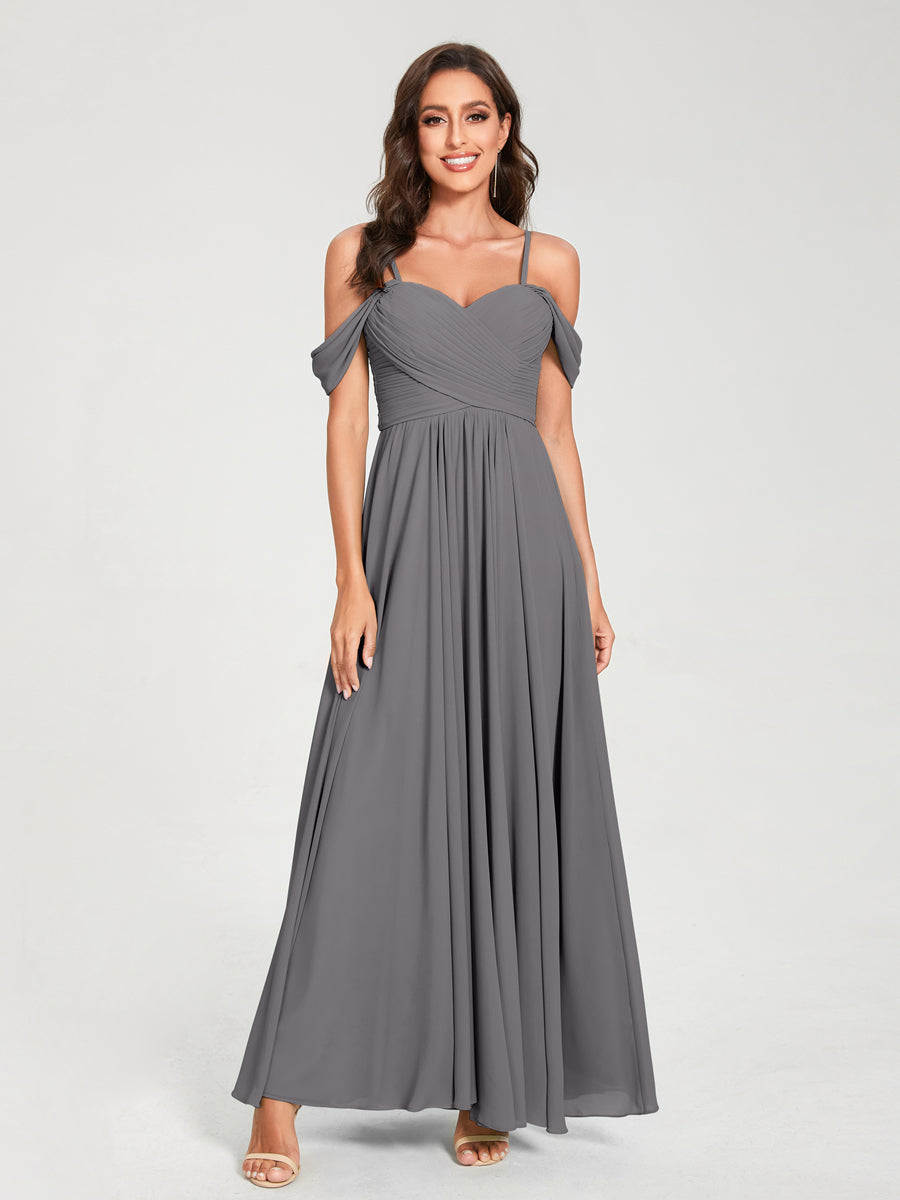 Princesa/Formato A Decote Em V Sem Mangas com Cauda/Arrastar Vestidos de Dama de Honra