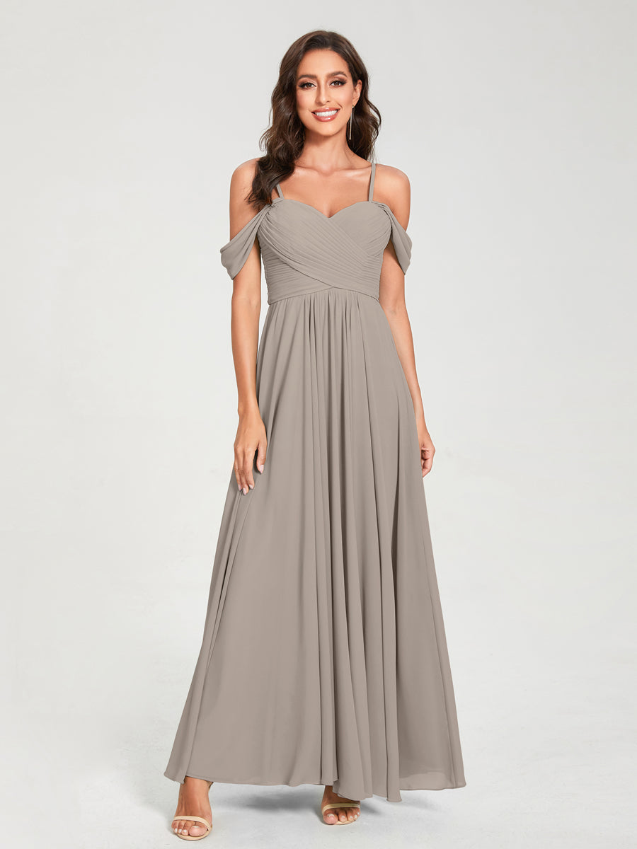 Princesa/Formato A Decote Em V Sem Mangas com Cauda/Arrastar Vestidos de Dama de Honra
