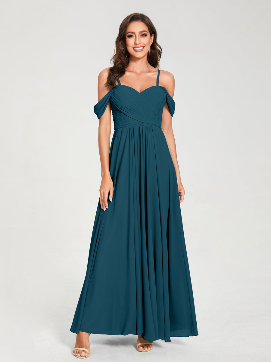 Princesa/Formato A Decote Em V Sem Mangas com Cauda/Arrastar Vestidos de Dama de Honra