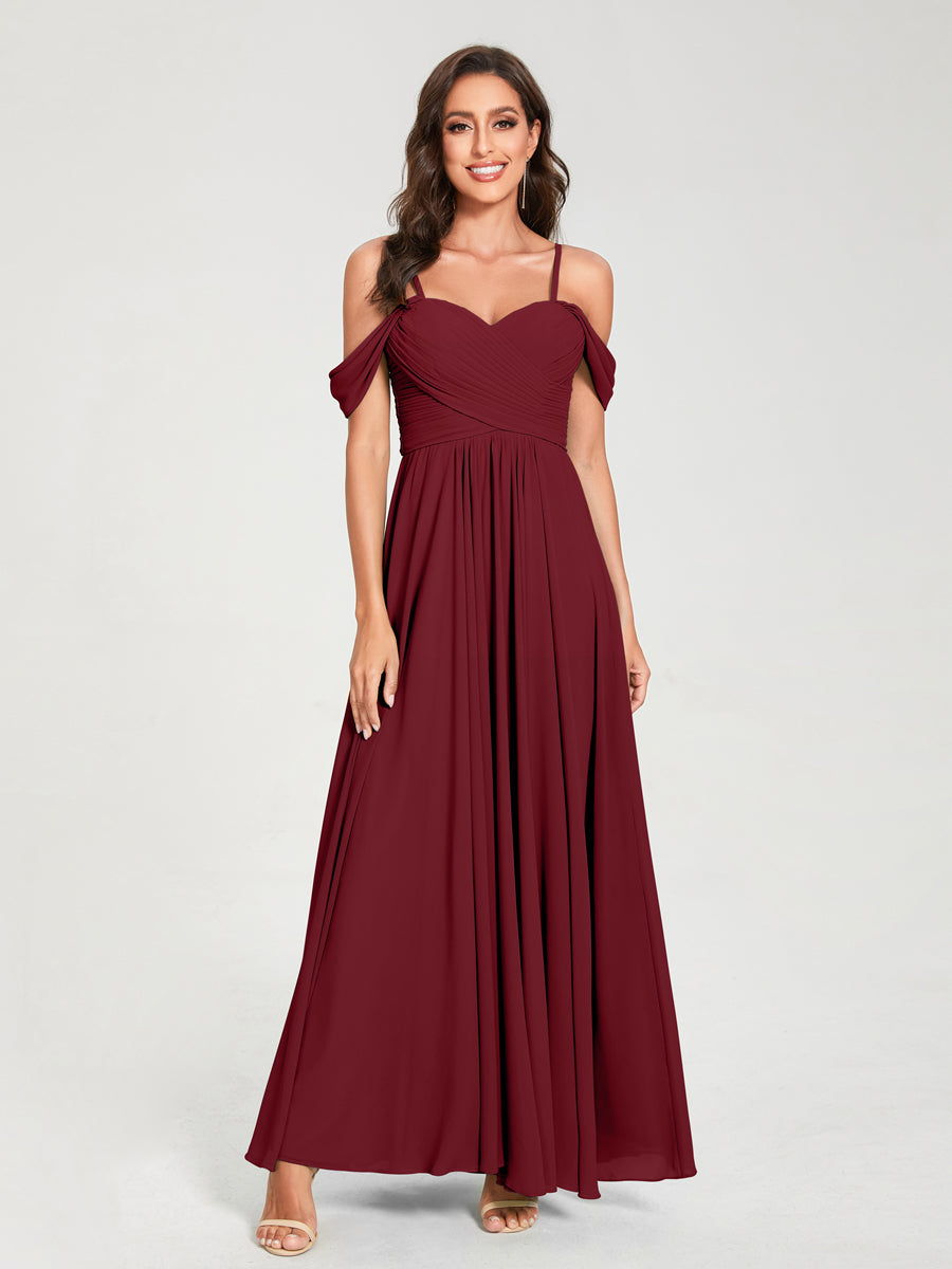 Princesa/Formato A Decote Em V Sem Mangas com Cauda/Arrastar Vestidos de Dama de Honra