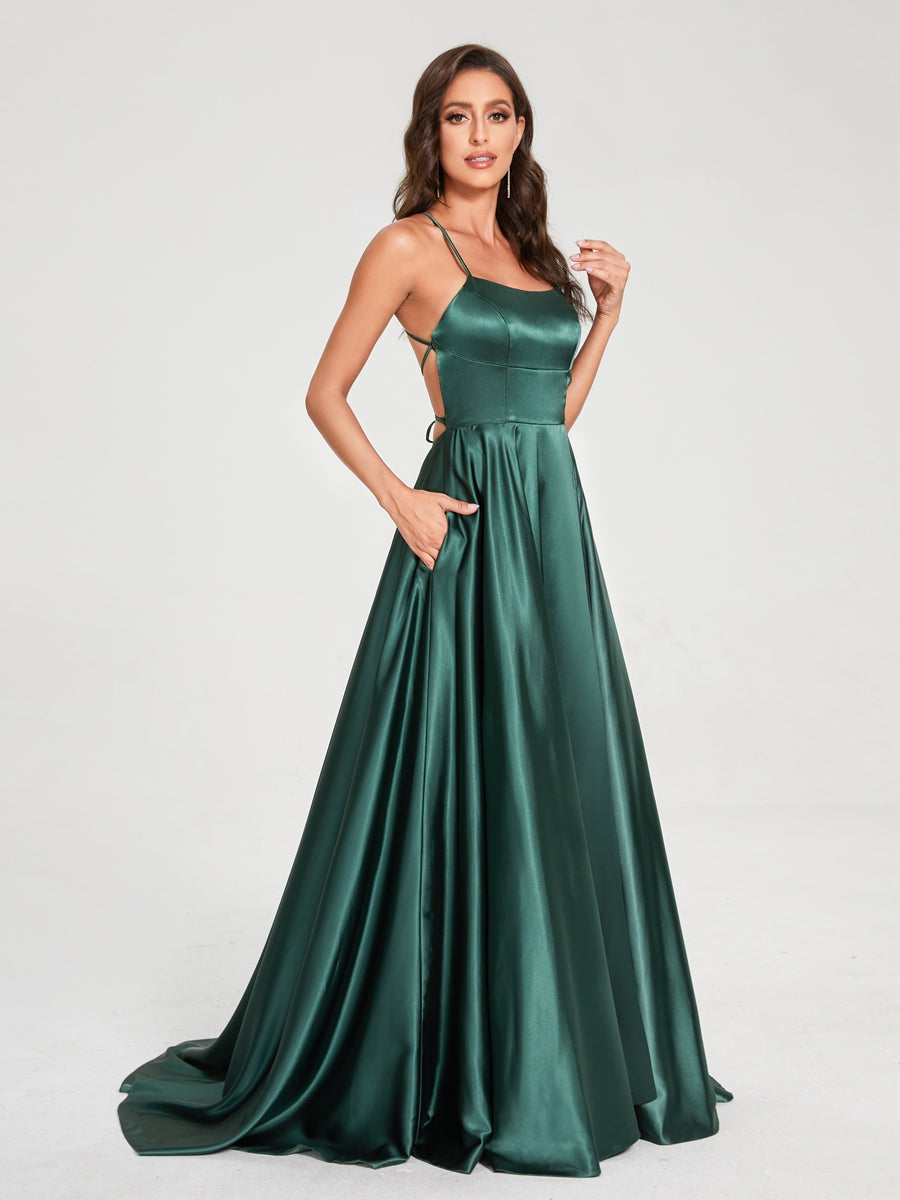 Princesa/Formato A Decote Em V Sem Mangas Até Ao Chão Vestidos de Dama de Honra