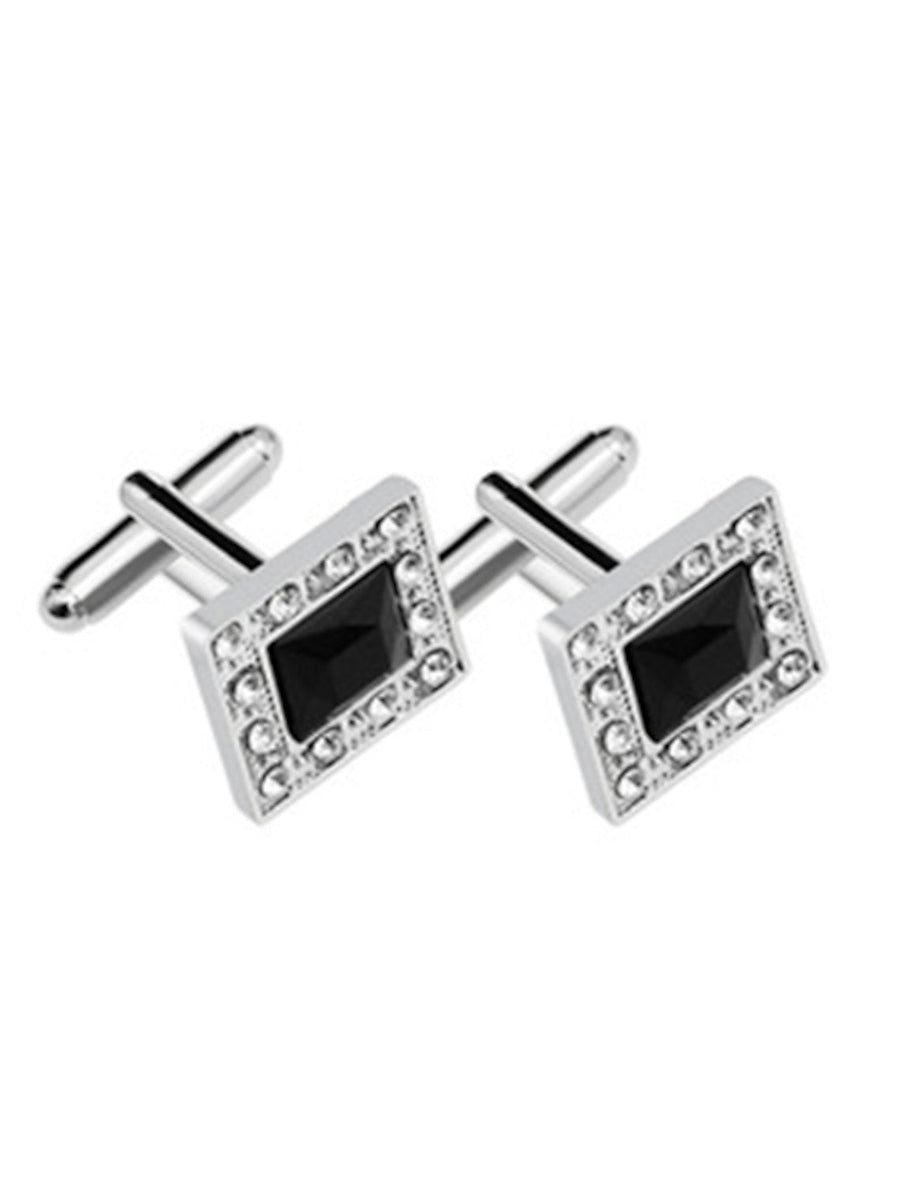 Abotoaduras Cúbicas com Strass para Homens em 2 Peças