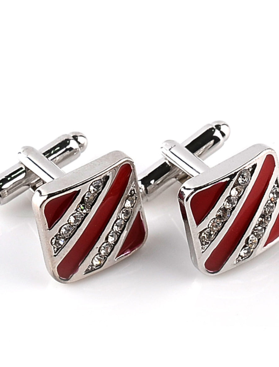 Abotoaduras Cúbicas com Strass para Homens em 2 Peças