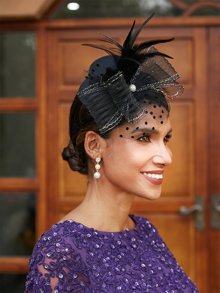 Fascinadores Elegantes em Tule com Penas
