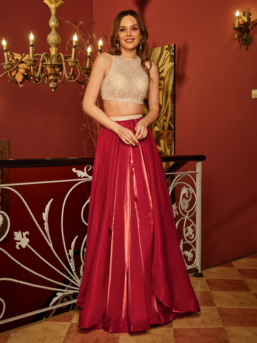 Princesa/Formato A Decote Em V Sem Mangas Lantejoulas Longa Vestidos de Baile