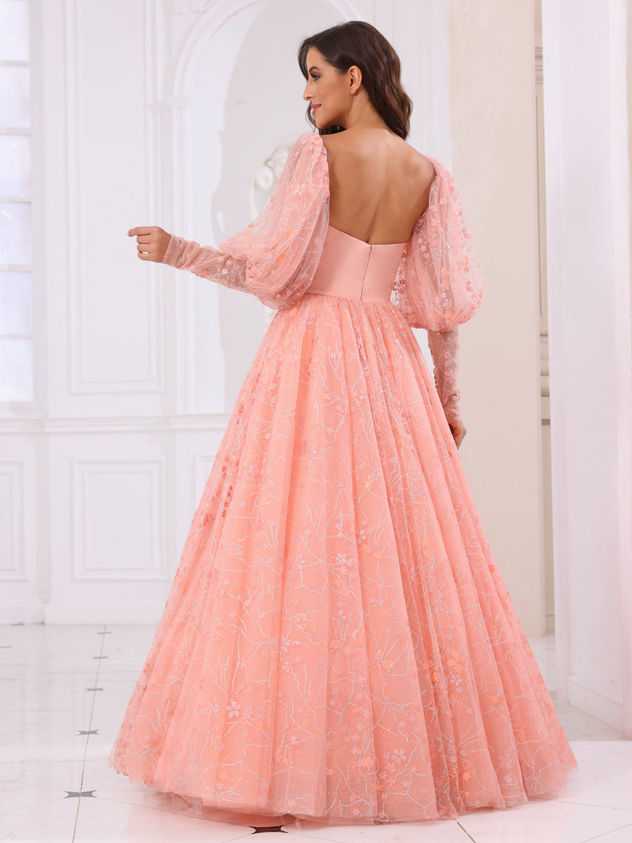 Corte A/Princesa Querida Vestidos de Baile Longos com Mangas Destacáveis