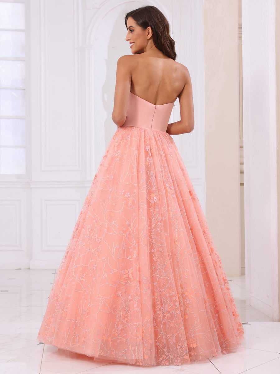 Corte A/Princesa Querida Vestidos de Baile Longos com Mangas Destacáveis