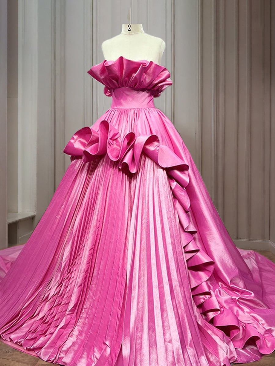 Vestidos de Quinceanera de Baile com Decote Tomara que Caia e Babados