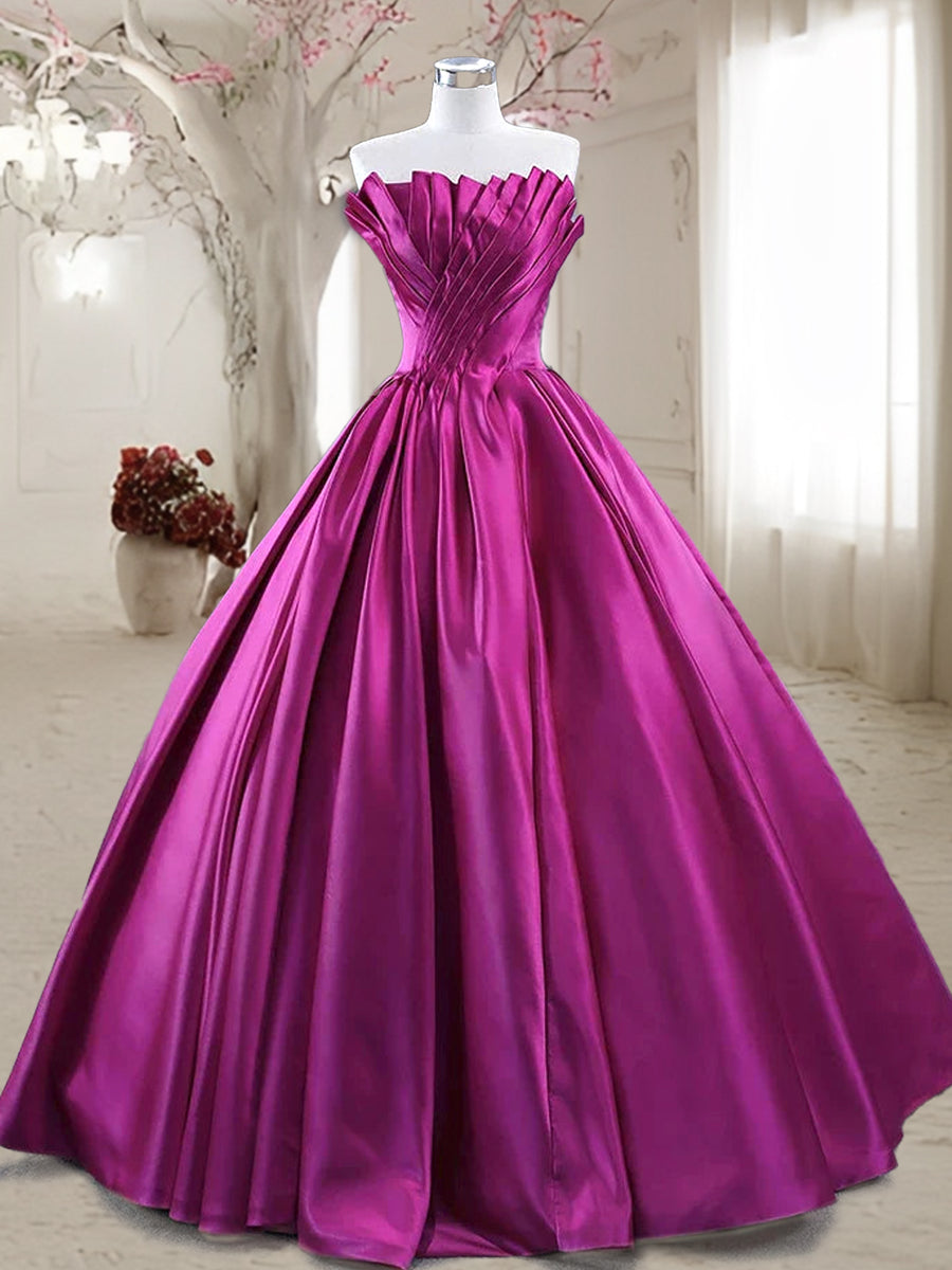 Vestidos de Quinceanera de Baile com Decote Tomara que Caia e Plissados