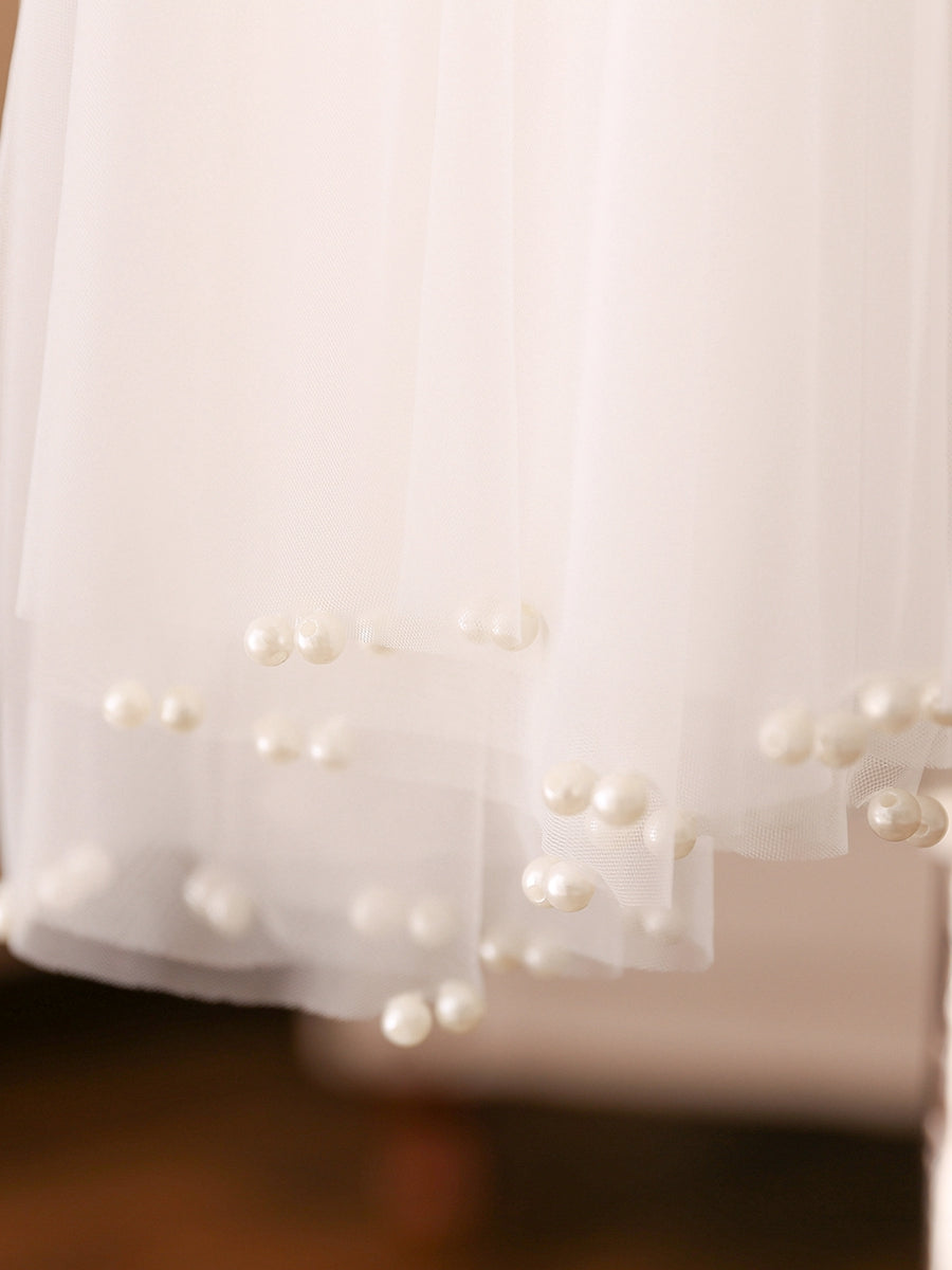 Tule Gracioso com Véus de Casamento com Miçangas