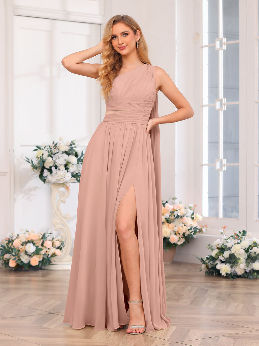 Vestidos Longos de Festa de Casamento com Um Ombro Só Corte A/Princesa e Cauda Watteau