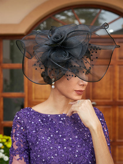 Fascinadores Elegantes em Tule com Penas
