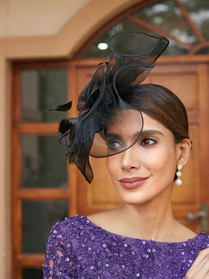Fascinadores Elegantes em Tule com Penas