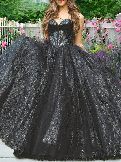 Vestidos Longos de Quinceanera de Baile com Decote Coração