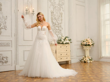 Corte A/Princesa Querida Vestidos de Noiva Longos com Apliques